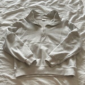 White Fox Boutique Light Gray Quarter-Zip Sweatshirt